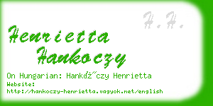 henrietta hankoczy business card